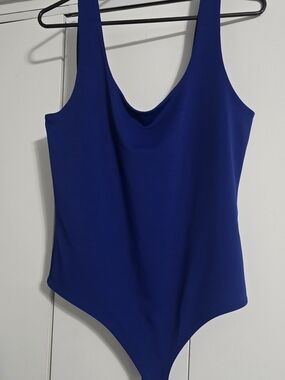 Express Royal Blue Scoop Neck Bodysuit